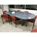 Grey w/ Black Trim Racetrack Boardroom Table 8'